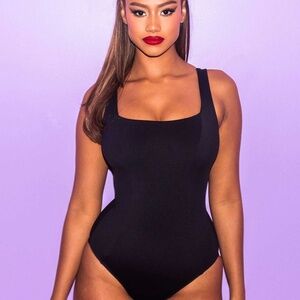 TA3 Squarey Shapewear Swimsuit Black Large XLong